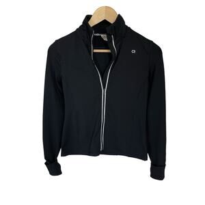 Girls XL GAP Fit Black Long Sleeve Active Lightweight Zip Up Jacket Reflective